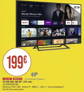 Géant Casino TV LED FULL HD 40" (101 cm) offre