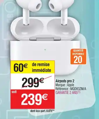 Cora x Carrefour Airpods pro 2 offre