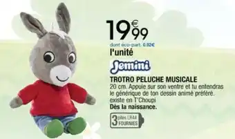 TROTRO PELUCHE MUSICALE