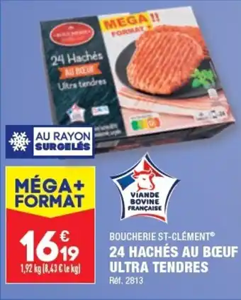 ALDI 24 HACHÉS AU BŒUF ULTRA TENDRES offre