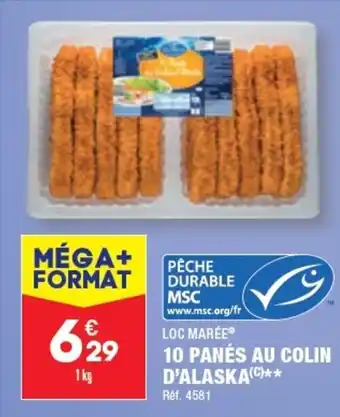 ALDI 10 PANÉS AU COLIN D'ALASKA offre
