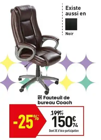 Conforama Fauteuil de bureau coach offre