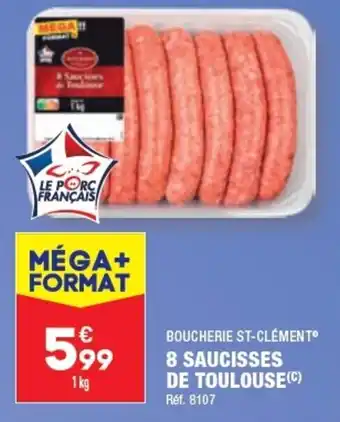 ALDI 8 SAUCISSES DE TOULOUSE offre
