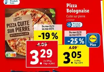 Lidl Trattoria alfredo pizza bolognaise offre