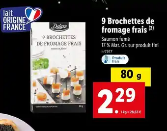 Lidl Deluxe 9 brochettes de fromage frais offre