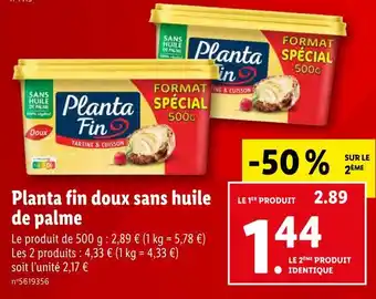 Lidl Planta fin planta fin doux sans huile de palme offre
