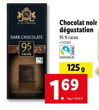 Lidl Jd gross chocolat noir dégustation offre