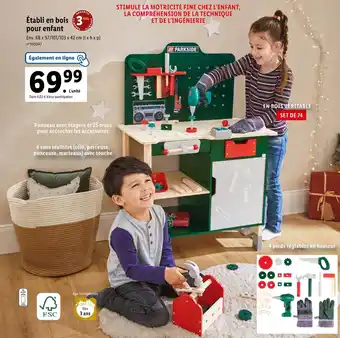 Lidl Établi en bois pour enfant offre