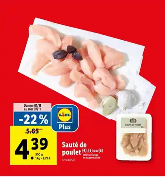 Lidl Sauté de poulet offre