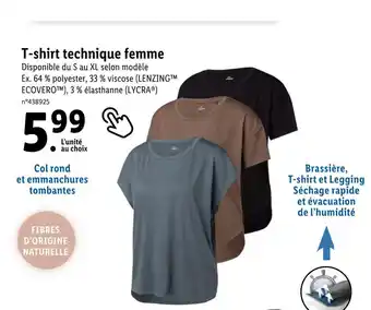 Lidl Crivit t-shirt technique femme offre