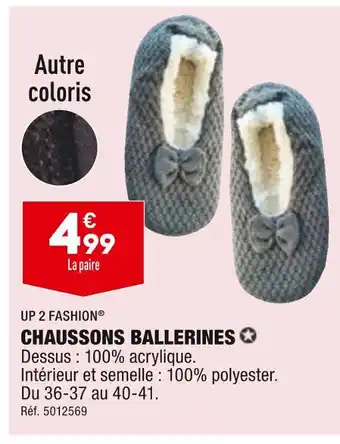 ALDI Up 2 fashion chaussons ballerines offre