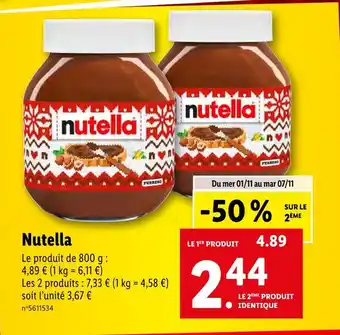 Lidl Nutella nutella offre