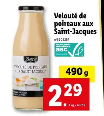 Deluxe velouté de poireaux aux saint-jacques
