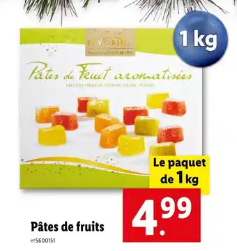 Lidl Favorina pâtes de fruits offre