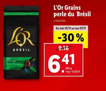 Lidl L'or l’or grains perle du brésil offre