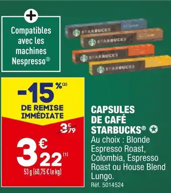 ALDI Starbucks capsules de café offre