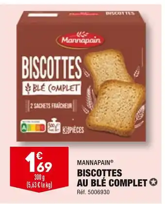 Mannapain biscottes au blé complet