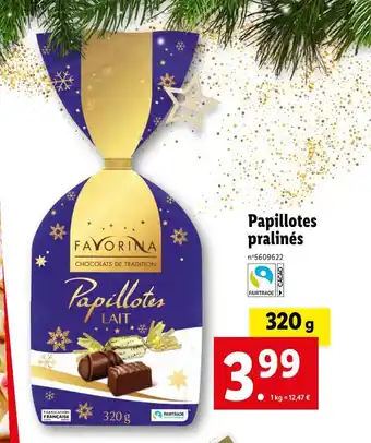 Lidl Favorina papillotes pralinés offre