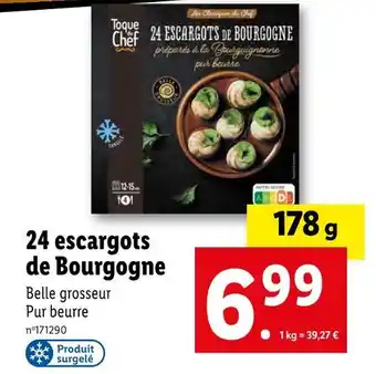 Lidl Toque du chef 24 escargots de bourgogne offre