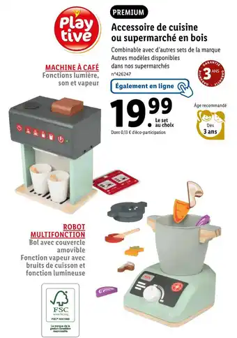 Lidl Playtive accessoire de cuisine ou supermarché en bois offre