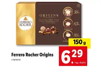 Lidl Ferrero ferrero rocher origins offre
