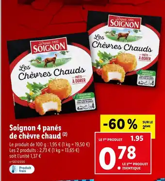 Lidl Soignon soignon 4 panés de chèvre chaud offre