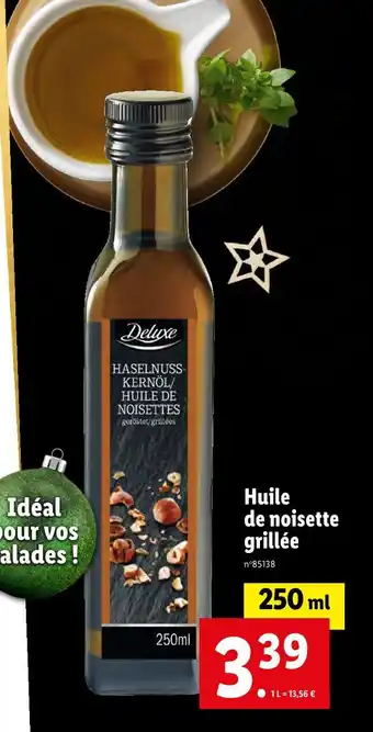 Lidl Deluxe huile de noisette grillée offre