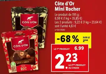 Lidl Côte d’or mini rocher offre