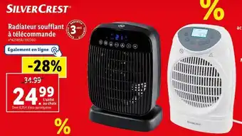 Lidl Silver crest radiateur soufflant à télécommande offre