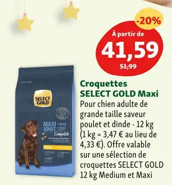 Maxi Zoo Select gold croquettes maxi offre