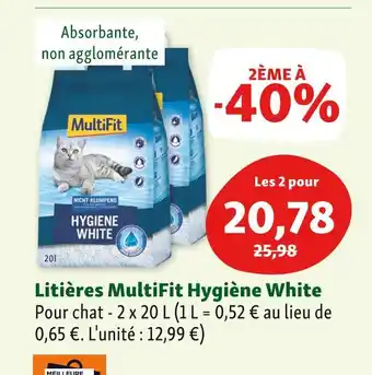 Maxi Zoo Multifit litières hygiène white offre