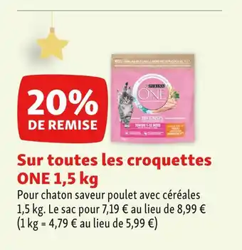 Maxi Zoo One 20% de remise sur toutes les croquettes one 1,5 kg offre