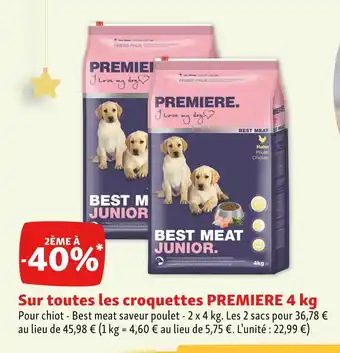 Maxi Zoo Premiere 2ème à -40% sur toutes les croquettes premiere 4 kg offre