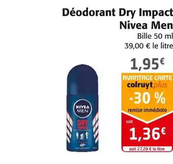Colruyt Nivea men déodorant dry impact offre