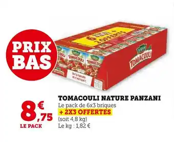 Super U Panzani tomacouli nature offre