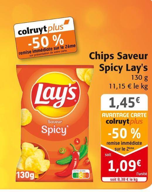 Promo Lay's chips saveur chez Colruyt