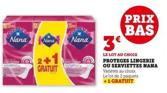 Super U Nana proteges lingerie ou serviettes offre