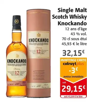 Colruyt Knockando single malt scotch whisky offre