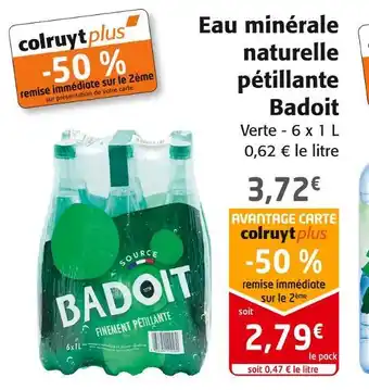 Colruyt Badoit eau minérale naturelle pétillante offre