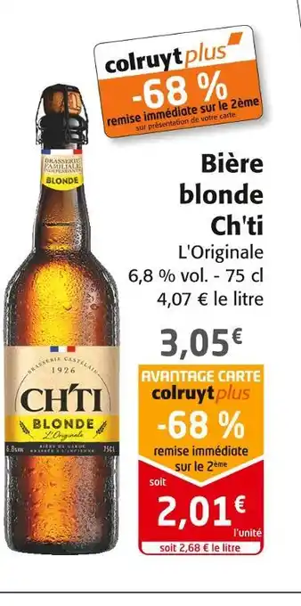 Colruyt Ch'ti bière blonde offre