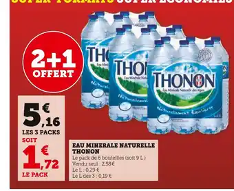 Super U Thonon eau minerale naturelle offre