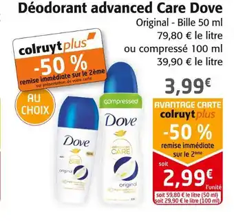 Colruyt Dove déodorant advanced care offre