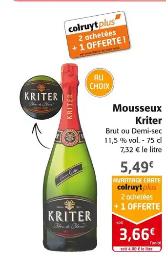 Colruyt Kriter mousseux offre