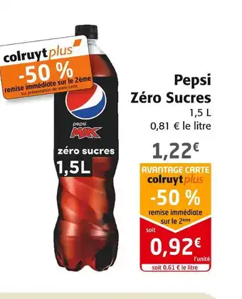 Colruyt Pepsi pepsi zéro sucres offre