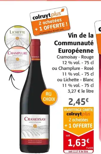 Colruyt Cramoisay vin de la communauté européenne offre