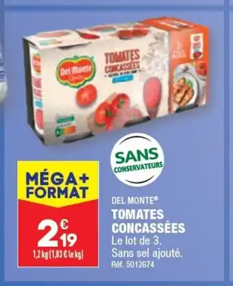 ALDI TOMATES CONCASSÉES offre