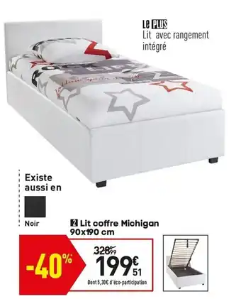 Conforama Lit coffre michigan offre