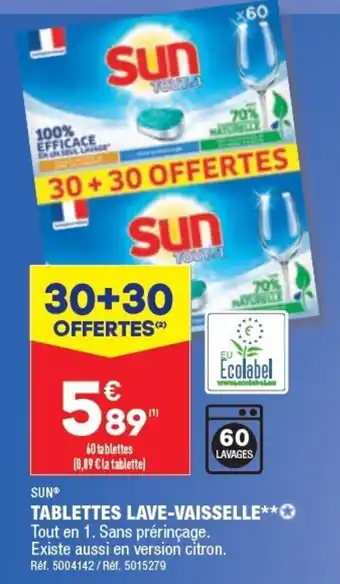 ALDI TABLETTES LAVE-VAISSELLE offre