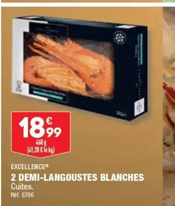 ALDI 2 DEMI-LANGOUSTES BLANCHES offre