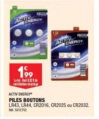 ALDI PILES BOUTONS offre